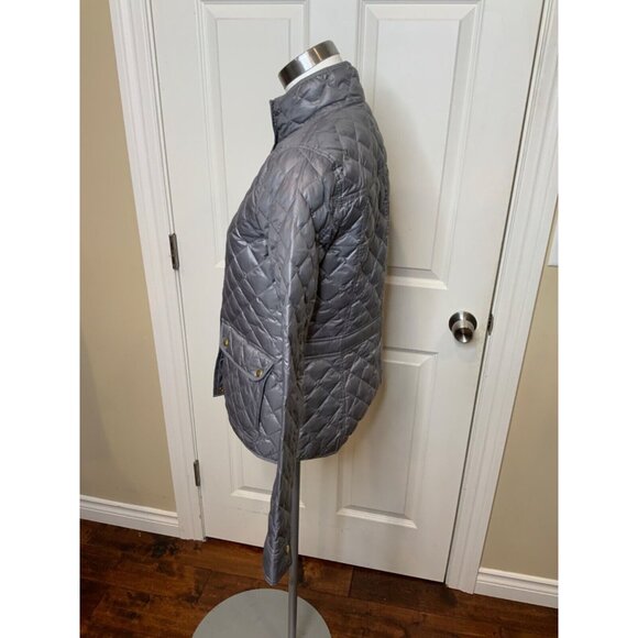 J. Crew Gray Quilted Thin Down Zip-Up Jacket, Size Small - Picture 3 of 5